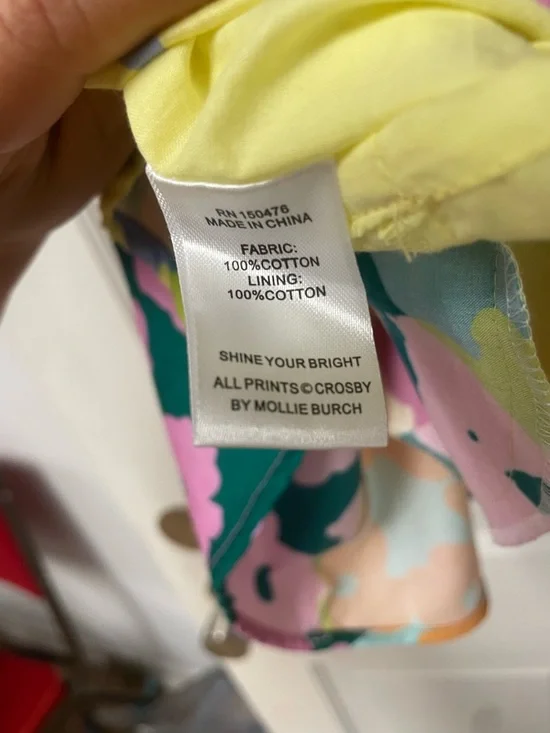 Crosby by Mollie Burch Multicolor Floral Smocked Puff Sleeve Dress Size M - Picture 9 of 12